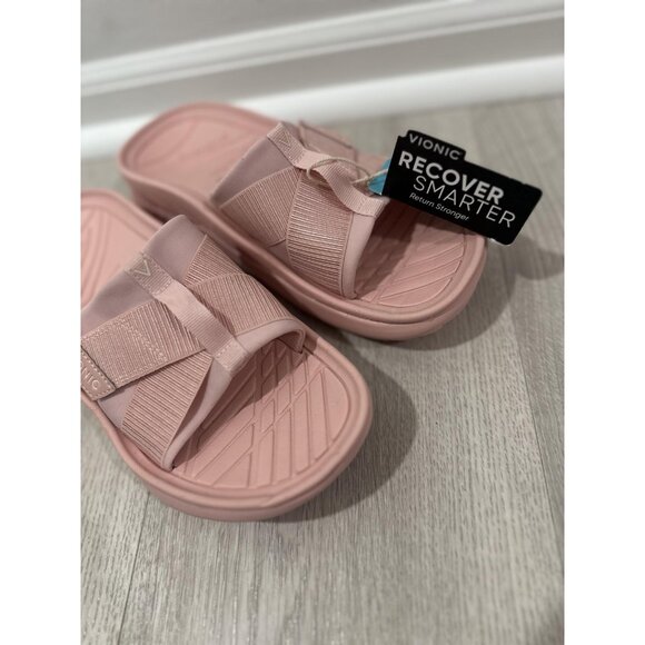 Vionic Adjustable Recovery Slides Sandals Rebound Pink Womens Size 7 - Picture 3 of 10